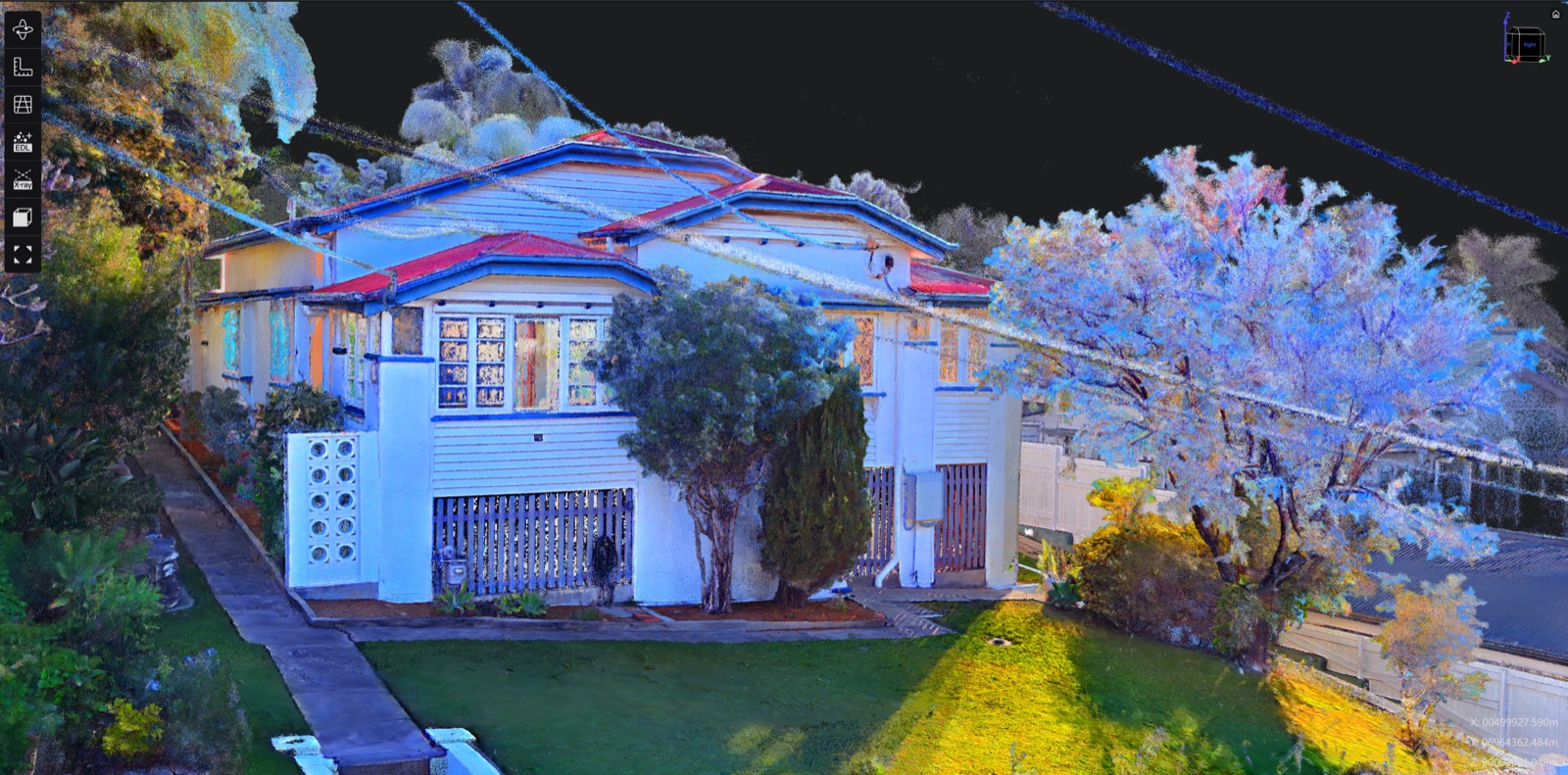 3DGS model of a residential property from aerial and ground capture